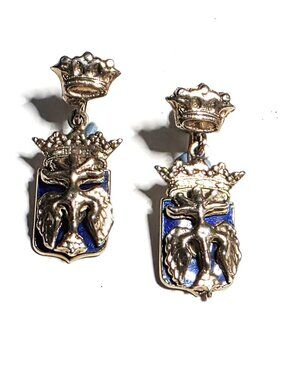 Vintage Heraldic screwback earrings